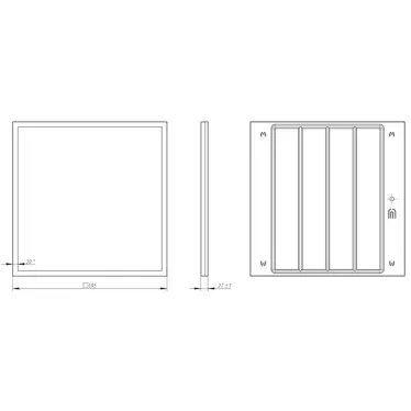 Светильник светодиодный ДВО/ДПО 50Вт с равномерной засветкой матовый 6500K 5000Лм «1% IP40 595x595 SPO-1-50-6K-M