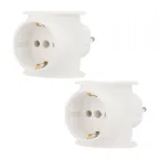 Набор тройников электрических универсальных 16 А, одно гнездо с заземлением, белый (2 шт/уп)