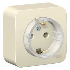 Розетка BLANCA наружная, с заземлением, без шторок, (тонкая), с изолирующей пластиной 16А, 250В, молочный