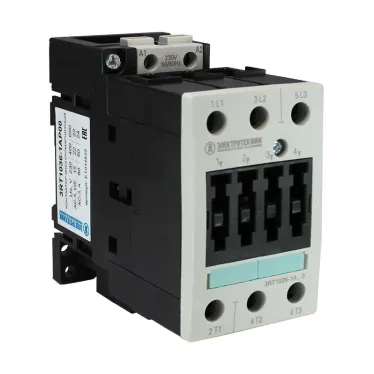 Контактор электромагнитный 3RT1036-1AP00, 3-пол., 50A, AC-3, 22кВт/400V, 230V AC, 50Гц, типоразмер S2, винтовые клеммы, IP20