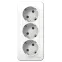 BLANCA Розетка наружная 3-я с заземлением без шторок с изолирующей пластиной 16А, 250В, белый