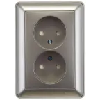W59 Розетка двойная скрытая без заземления 16А шампань