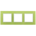 Рамка на 3 поста, стекло, Эра Elegance, лайм+бел, 14-5103-26