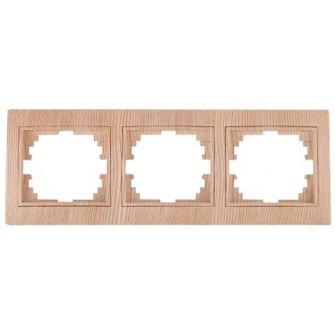 Рамка на 3 поста гор., СУ, Plano, сосна, 1-503-11