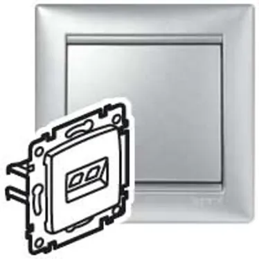 VALENA Розетка компьютерная RJ45 категория 5е UTP алюминий 2S