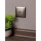 Валенсия лицевая панель розетки TV 1-местная 75Ом 5-862МГц графит