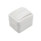 Выключатель двухклавишный Mini OG IP54, о/у, белый