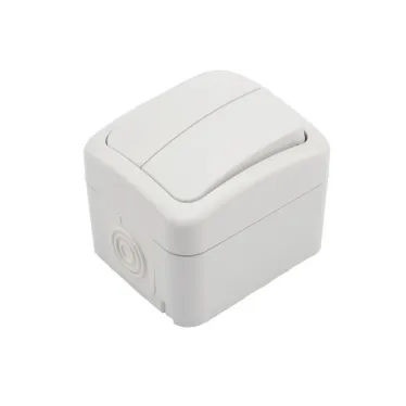 Выключатель двухклавишный Mini OG IP54, о/у, белый