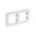 Рамка двухпостовая ATLASDESIGN NATURE, СТЕКЛО БЕЛЫЙ