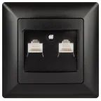 Розетка информационная 2xRJ45, СУ, Solo, антрацит 4-304-05 Intro
