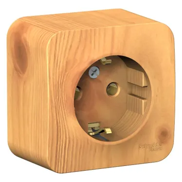 BLANCA розетка наружная с заземлением без шторок, 16А, 250В, ясень