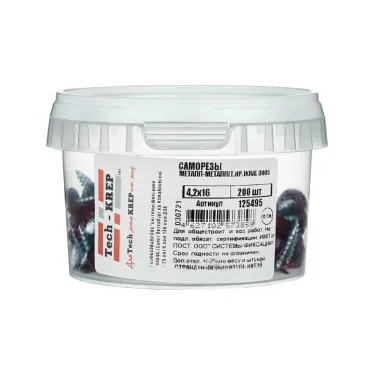 Саморез по металлу 4,2х16 остроконечный (200шт) - ведро