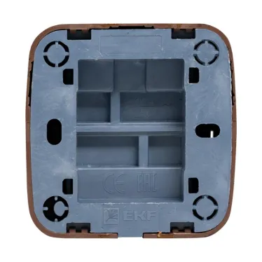 Выключатель двухклавишный ОП Минск 10А с индикатором темное дерево