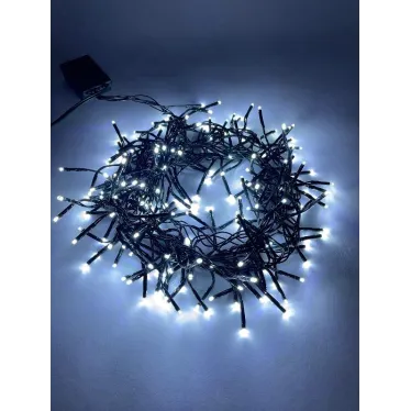 Гирлянда LED Нить Мишура 3,9 м зеленый провод, холодный свет, 220V ENIN - GC