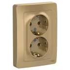 BLANCA скрытой установки розетка двойная с заземлением без шторок, 16А, 250В, титан