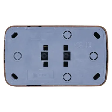 Розетка 2-местная ОП Минск 10А без заземления темное дерево