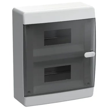 Корпус пластиковый навесной на 18 модулей ЩРН-П-18 IP41 UNION Compact черная прозрачная дверь