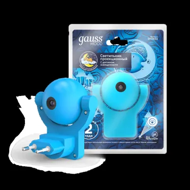 Светильник ночник розеточный 0.5 Вт Голубой IP20 с фиксированной проекцией и датчиком освещённости MOOD Gauss