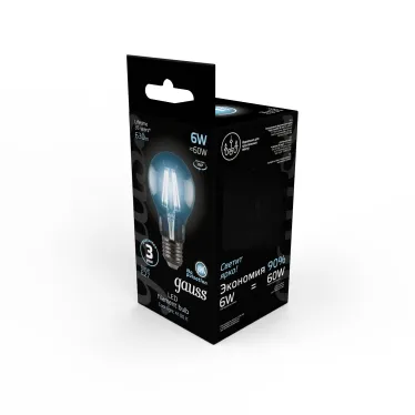 Лампа светодиодная LED 6Вт E27 220В 4100К A60 | 102802206 | Gauss