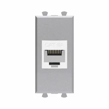Avanti Компьютерная розетка RJ-45 без шторки модульная, кат.6А, Закаленная сталь, 1 модуль