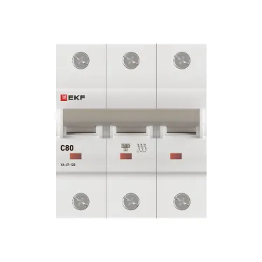 Выключатель автоматический трехполюсный 80А С ВА 47-125 15кА