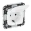 Valena ALLURE Розетка силовая 2К+З со шторками с крышкой белая IP44