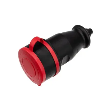 Розетка переносная влагозащищенная с крышкой, 3Р+РЕ, 32 А, IP44 каучук, REXANT