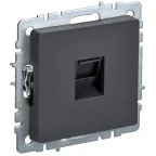 BRITE Розетка компьютерная RJ45 кат.6 РК11-БрГ графит IEK