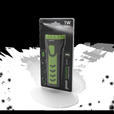 Фонарь светодиодный ручной 1 Вт 50 лм Черный IP3X аккумуляторный Lead acid 250мАч GFL Gauss