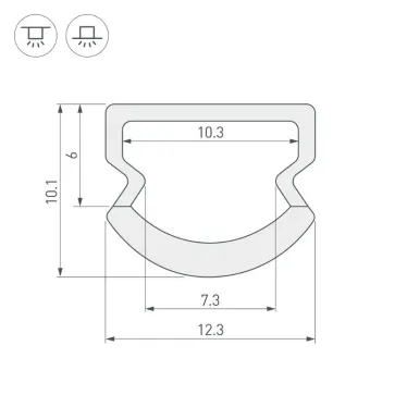 Профиль WPH-LINE-1210R-2000 OPAL (ARL, Пластик)