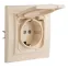Розетка Минск 1-местная СП с заземлением с крышкой 16А бежевая с защитными шторками IP44