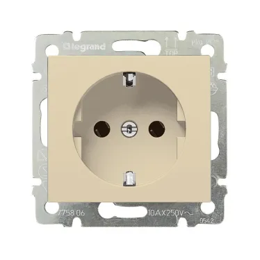 VALENA Розетка с заземлением в рамку слоновая кость