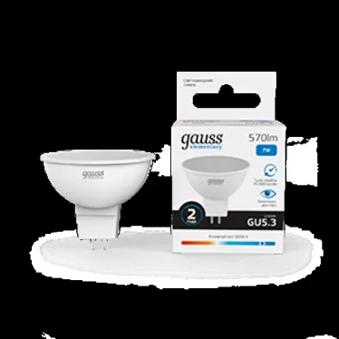 Лампа светодиодная LED 7 Вт 570 лм 6500К софит MR16 холодный GU5.3 AC 220В Elementary Gauss