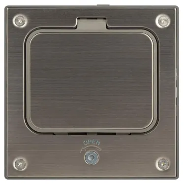 Люки ОФИС 18-6002-03 IP66 Люк в бетон с розеткой, под шестигранник, серый