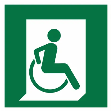 Знак безопасности BL-2020B.E60-02"Выход для МГН здесь (правосторонний)" | a21292 | Белый свет