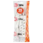 Удлинитель электрический с заземлением 3 розетки 1,5 м ПВС 3x0,75мм2 10А UX-3e-1,5m ЭРА