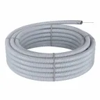 Металлорукав DN 15мм в герметичной ПВХ изоляции, Dвн 15,5 мм, Dнар 19,5, с протяжкой, 50 м, цвет серый