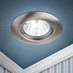 Светильник штампованный MR16,12V/220V, 50W сатин никель ST3 SN