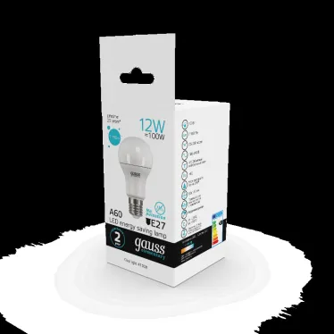 Лампа светодиодная LED 12 Вт 1150 лм 4100К А60 груша нейтральный E27 AC 220В Elementary Gauss