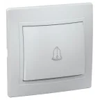КВАРТА Выключатель одноклавишный кнопка белый 10А