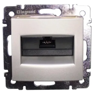 VALENA Розетка компьютерная RJ45 ISDN алюминий
