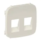 Valena ALLURE Лицевая панель для аудиорозетки с пружинными зажимами двойной Слоновая кость