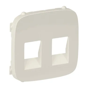 Valena ALLURE Лицевая панель для аудиорозетки с пружинными зажимами двойной Слоновая кость