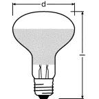 Лампа светодиодная LED 4Вт Е27 STAR R80 (замена 32Вт), теплый белый свет Osram