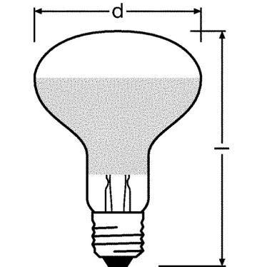 Лампа светодиодная LED 4Вт Е27 STAR R80 (замена 32Вт), теплый белый свет Osram