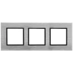 Рамка на 3 поста, металл, Эра Elegance, сталь+антр, 14-5203-41