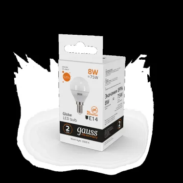 Лампа светодиодная LED 12 Вт 920 лм 4100К шар P45 нейтральный E14 AC 220В Elementary Gauss