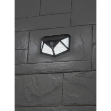 Фасадный светильник с датч. движ. и 4-мя плоск. освещ., на солн. бат.100 LED,300 lm ERAFS100-04