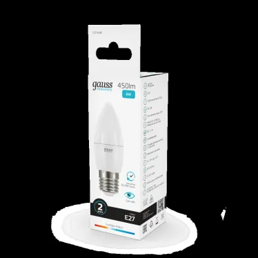 Лампа светодиодная LED 6 Вт 450 лм 4100К свеча нейтральный E27 AC 220В Elementary Gauss