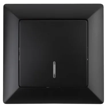 Выключатель Intro Solo 4-102-05 одноклавишный с подсветкой, 10А-250В, IP20, СУ, антрацит